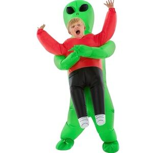 Morph Kids Red Inflatable Alien Costume, Blow Up Aliens Outfit, Blow Up Alien